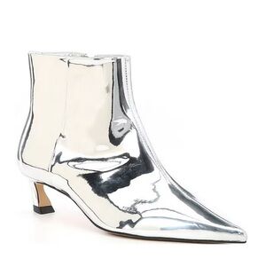 GIANNI BINI METALLIC SILVER ANKLE GEORGINA METALLIC KITTEN HEEL(Sz 7/7.5/8/8.5/9